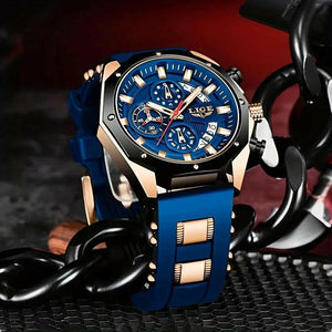 Reloj cronógrafo para hombre LIGE, reloj de cuarzo deportivo informal..